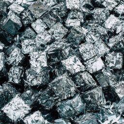 a pile of silver foil sitting on top of a pile of silver foil